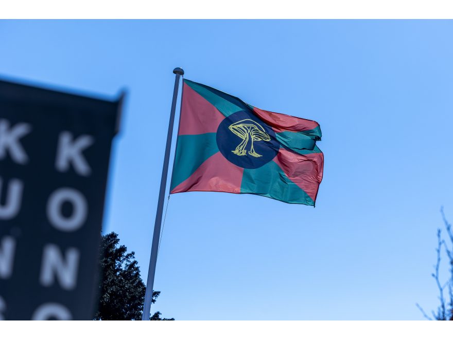 Adam Saks, The Map is not the Territory, flagværk 2025. Fabu Photography  