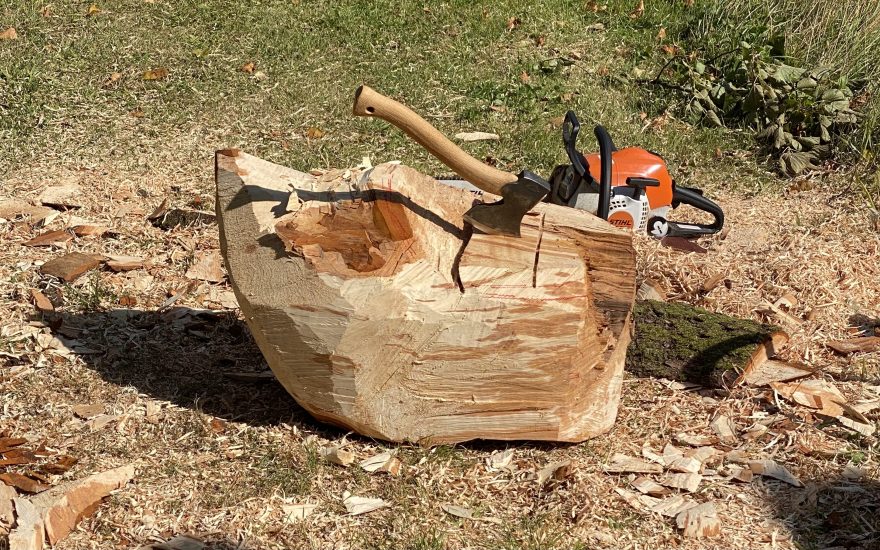 Malte Frej Linnebjerg, (træsko)værk i proces. Foto: Malte