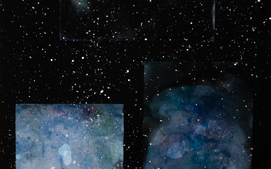 The Residual Night (udsnit 145x105x5cm), resin, pigmenter, akvarel på papir, polystyren, mdf og aluminium, 2026
